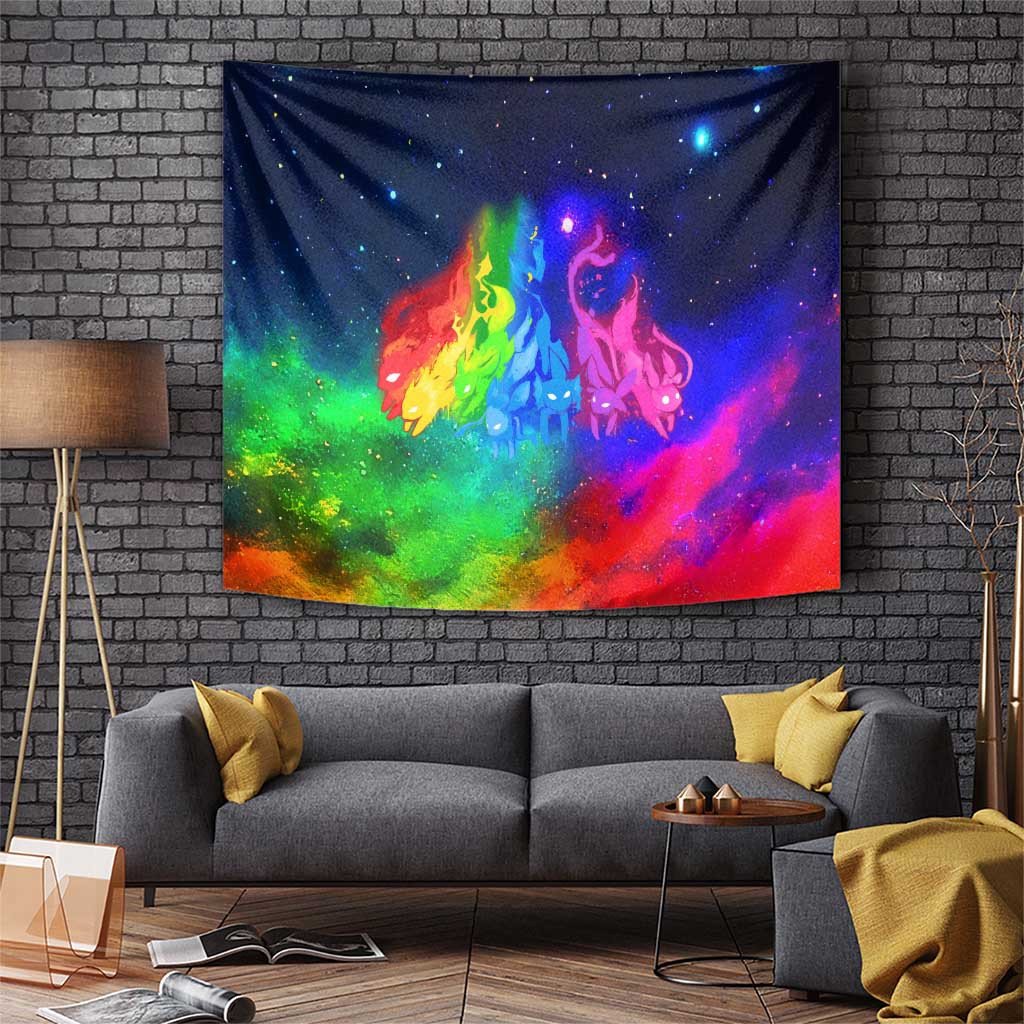 Galaxy Eveeelutions Pokemon Tapestry Anime Style