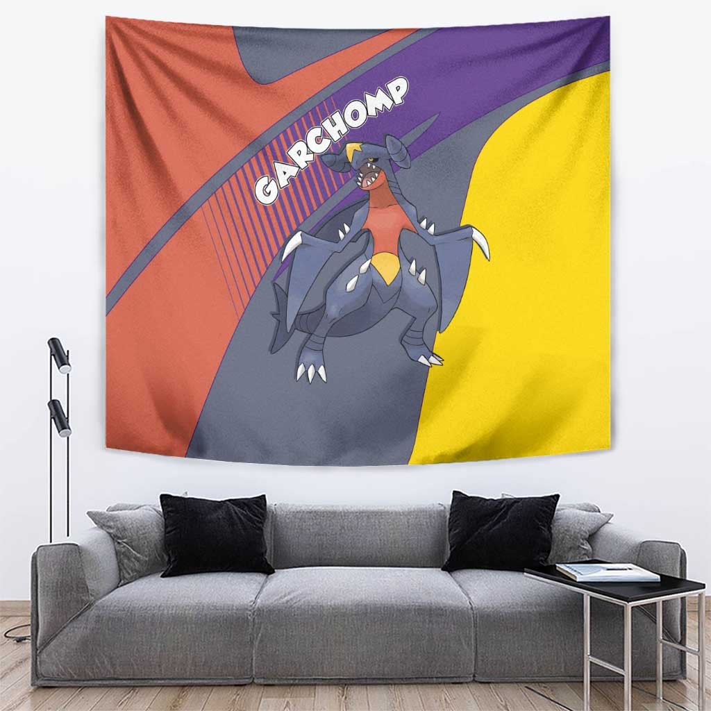 Garchomp - Pokemon Tapestry Anime Style