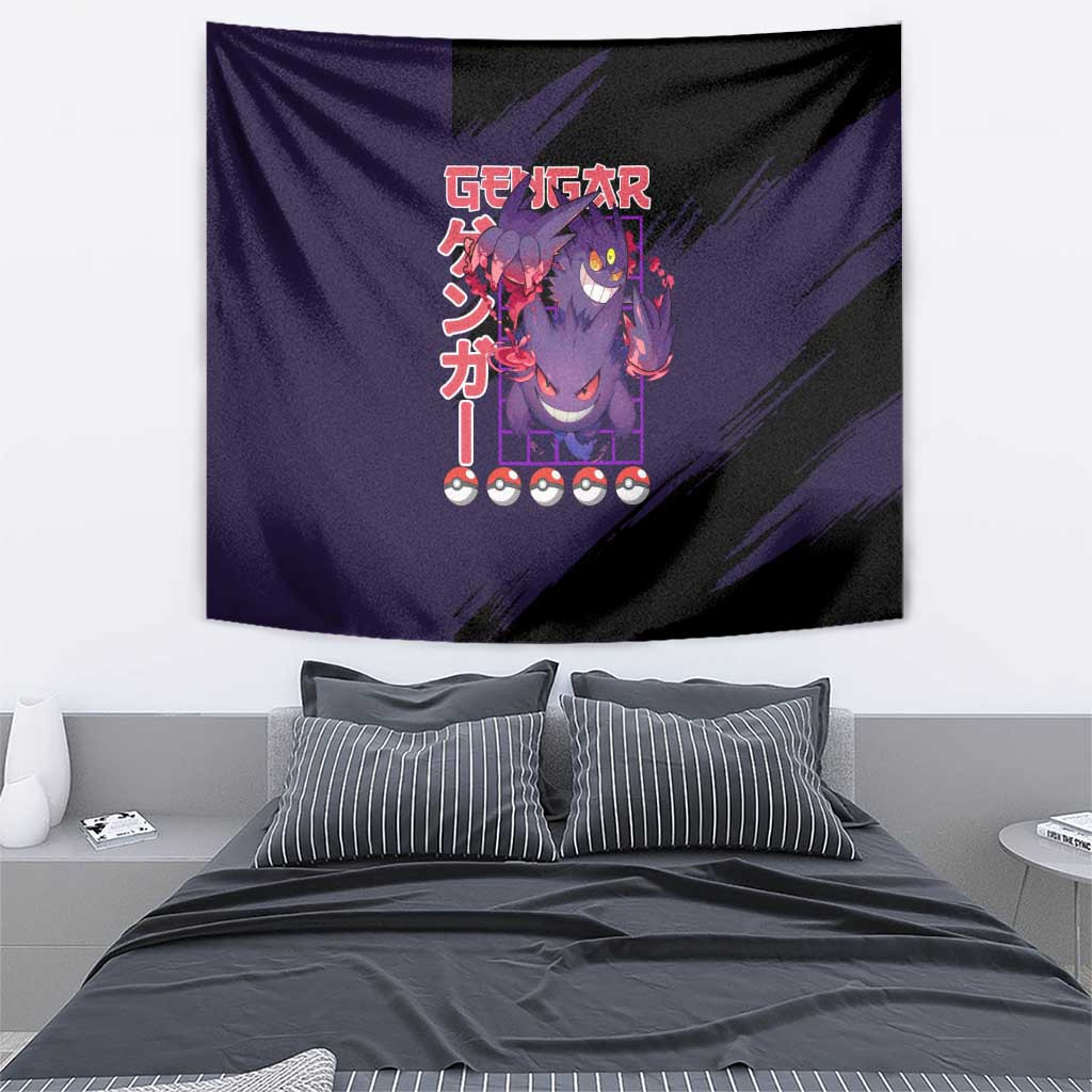 Gengar V2 Pokemon Tapestry Anime Style