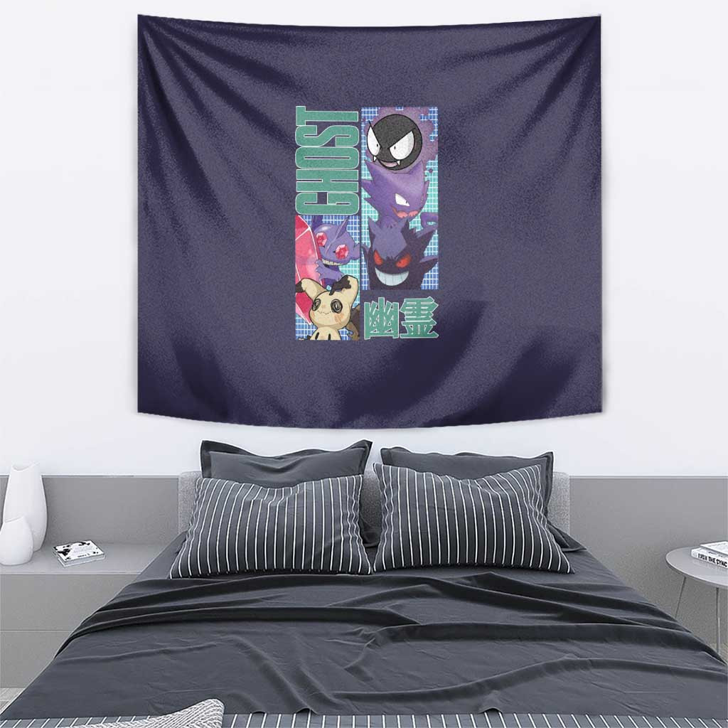 Ghost Type Pokemon Tapestry Anime Style