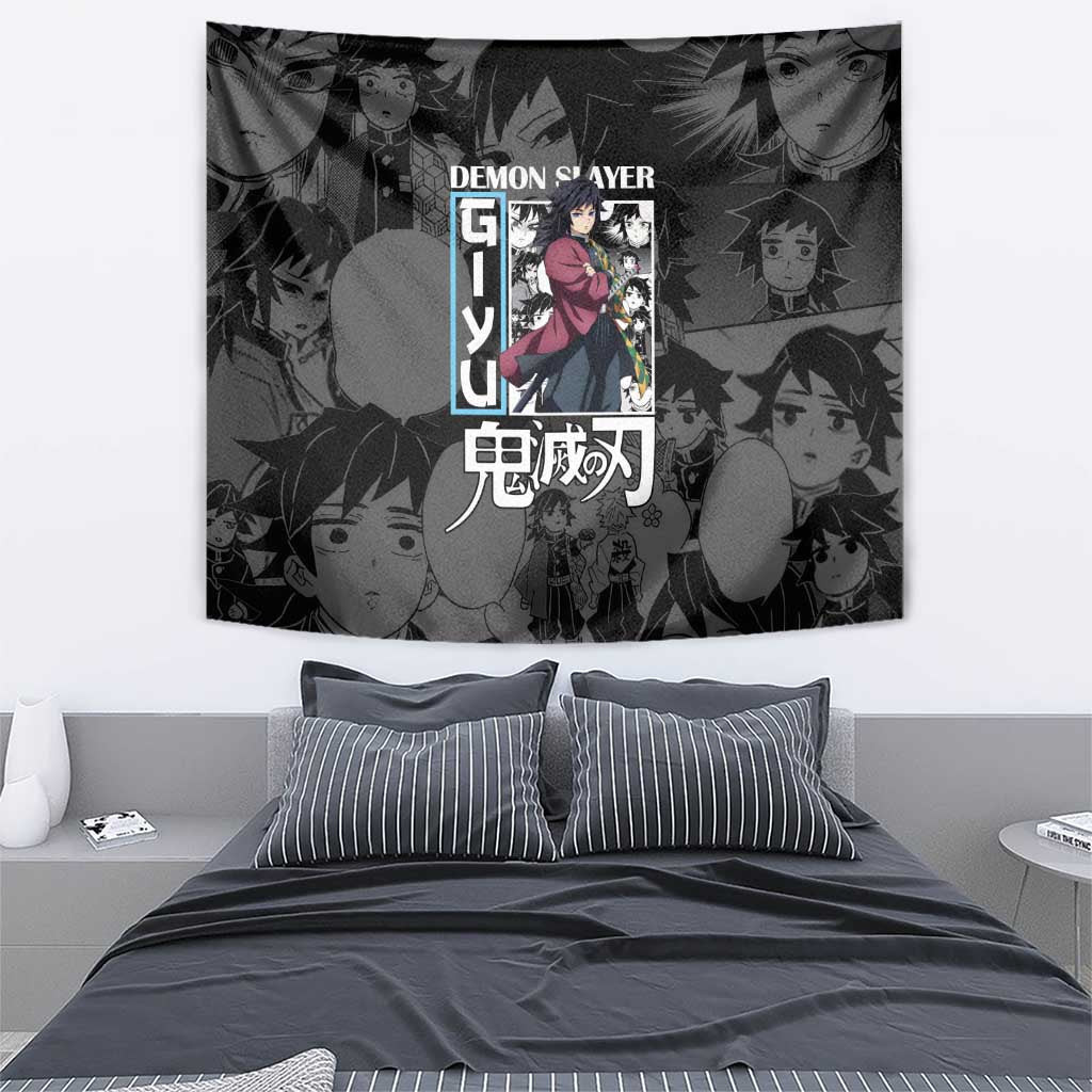 Giyu Tomioka V2 Demon Slayer Tapestry Anime Style