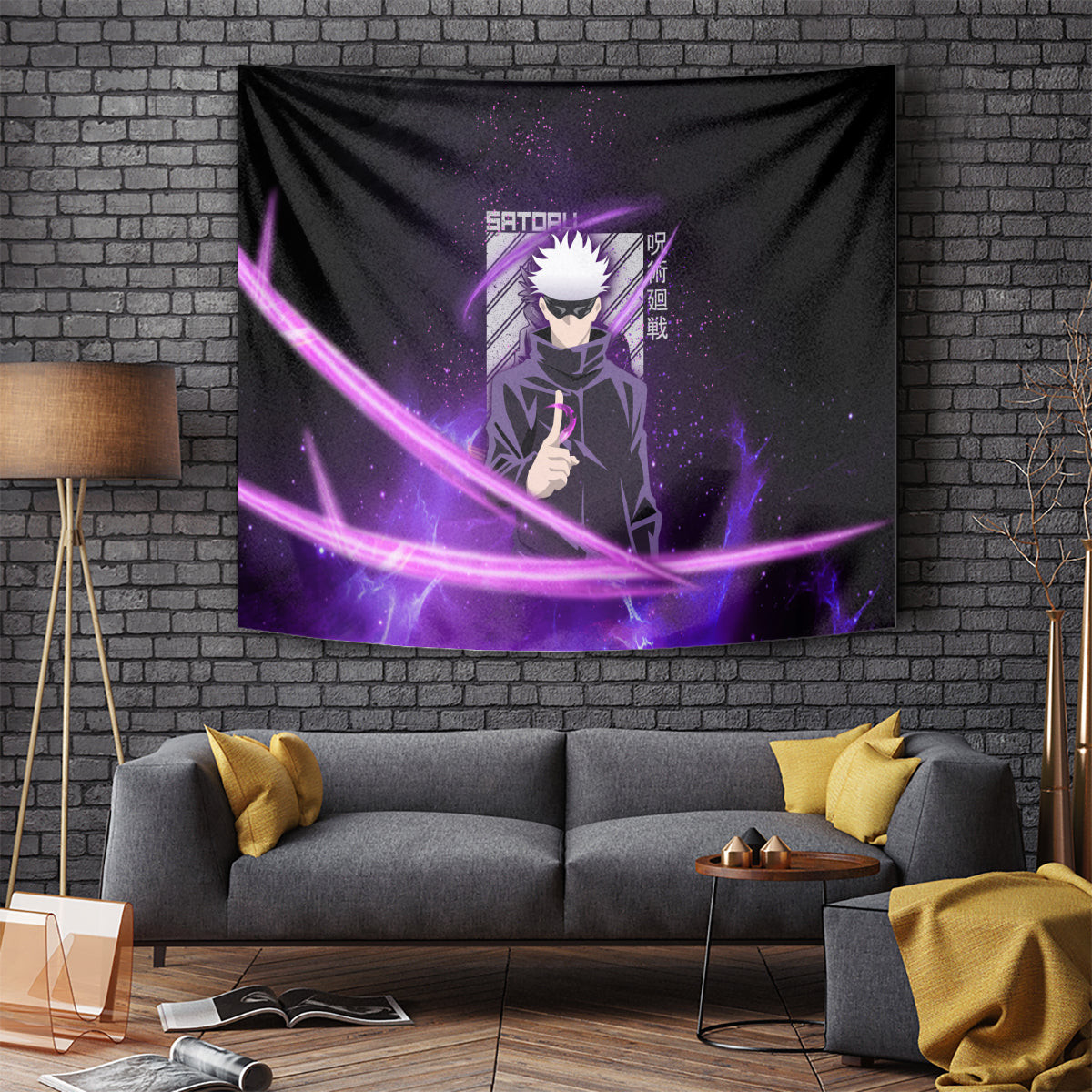 Gojo Satoru Jujutsu Kaisen Tapestry Aura Anime Galaxy Style