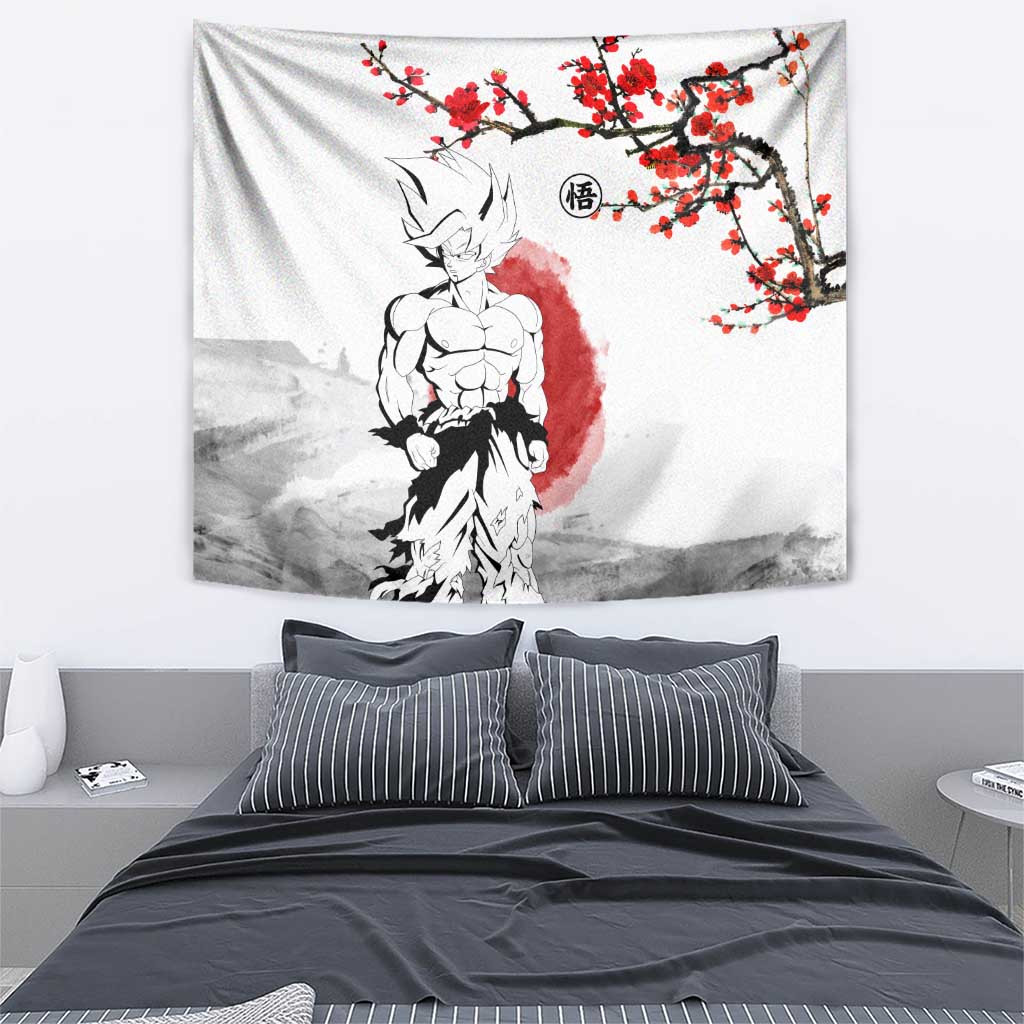 Goku Dragon Ball Tapestry Japan Cherry Blossom Style