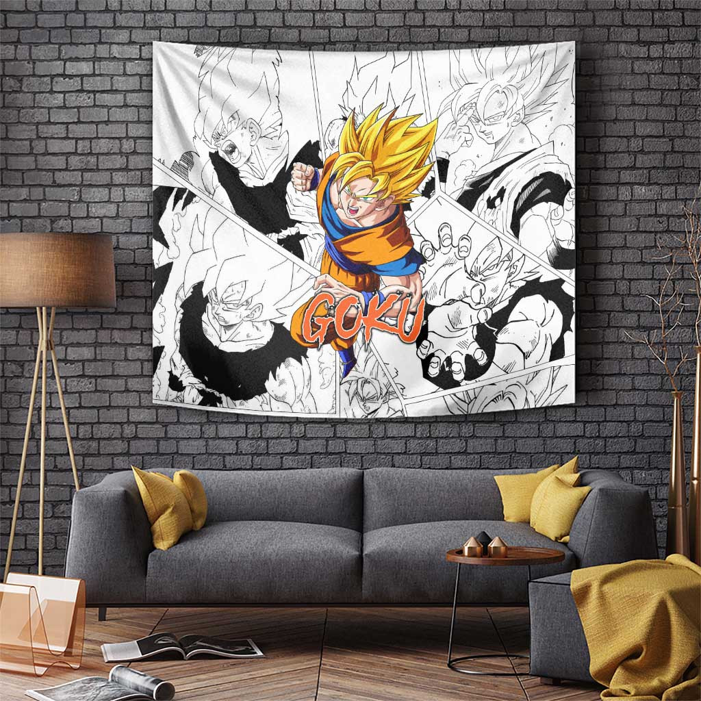 Goku Super Saiyan 2 - Dragon Ball Tapestry Anime Mix Manga Style