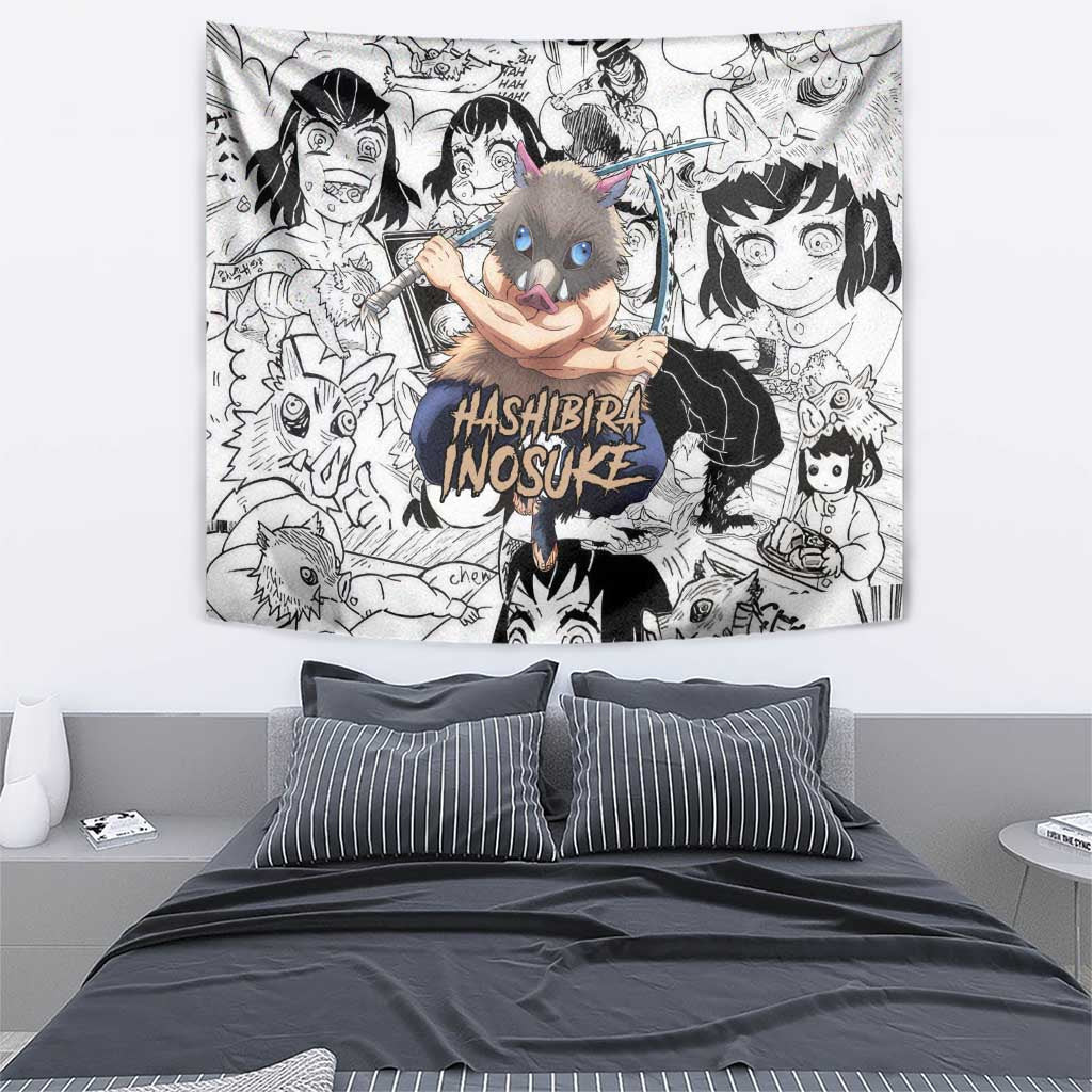 Hashibira Inosuke Manga Collage Demon Slayer Tapestry Anime Mix Manga Style