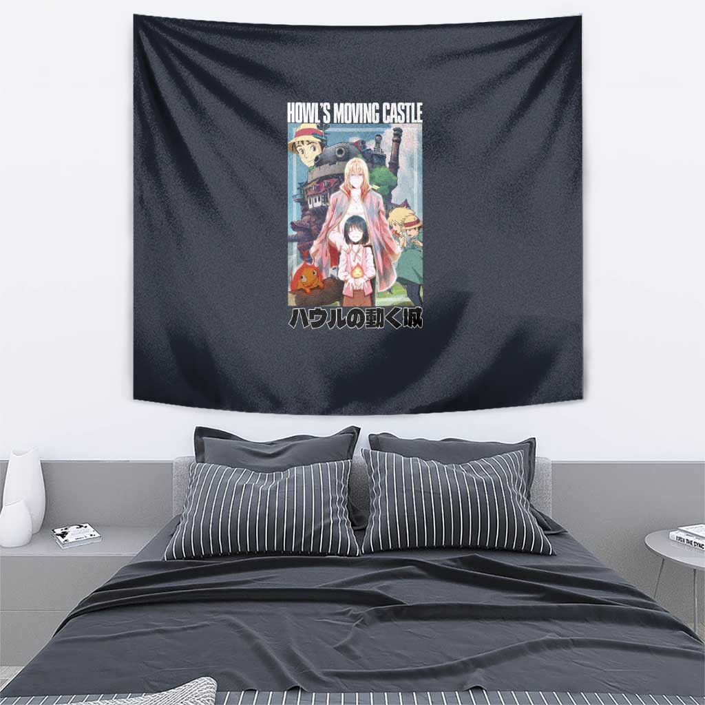 Howls Moving Castle Studio Ghibli Tapestry Anime Style