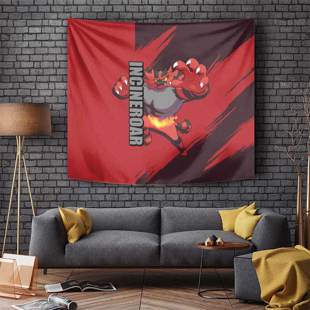 Incineroar - Pokemon Tapestry Anime Style