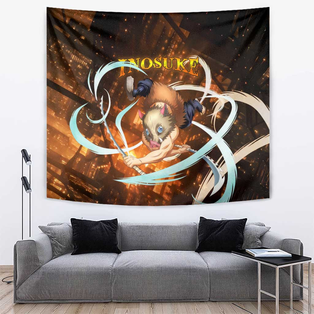 Inosuke - Infinity Castle - Demon Slayer Tapestry Anime Style