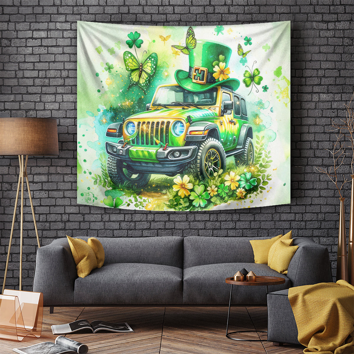Irish Jeep Tapestry Jeep Girl Dt01