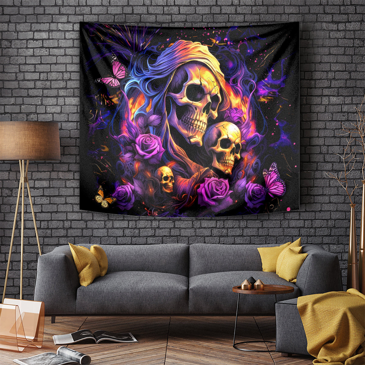 Irish Skull Tapestry Good Girl Drinve Wine Badass Girl Chug Beer Dt01
