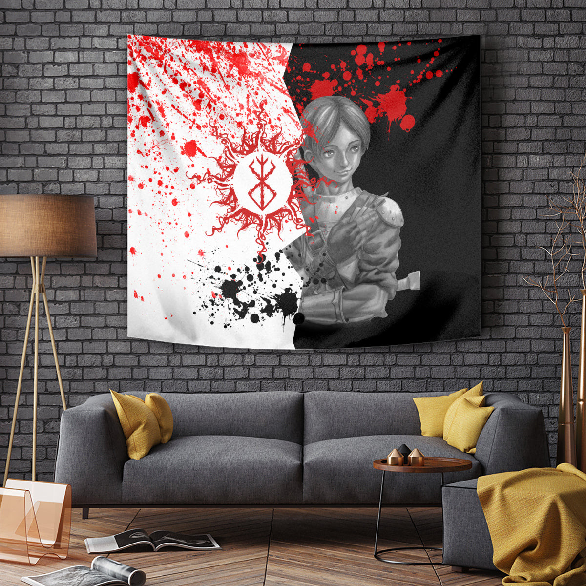 Judeau Berserk Tapestry Anime Run Symbol Blood Style