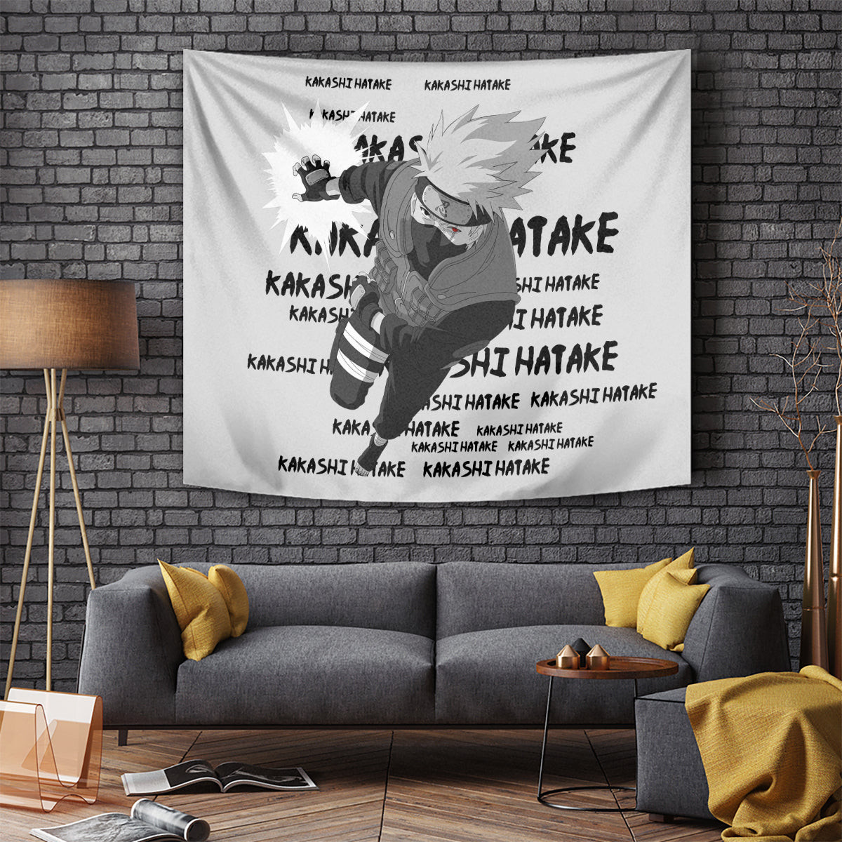 Kakashi Hatake Anime Style Manga Tapestry