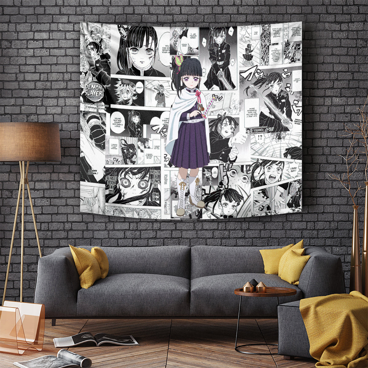 Kanao Tsuyuri Demon Slayer Tapestry Anime Mix Manga Style