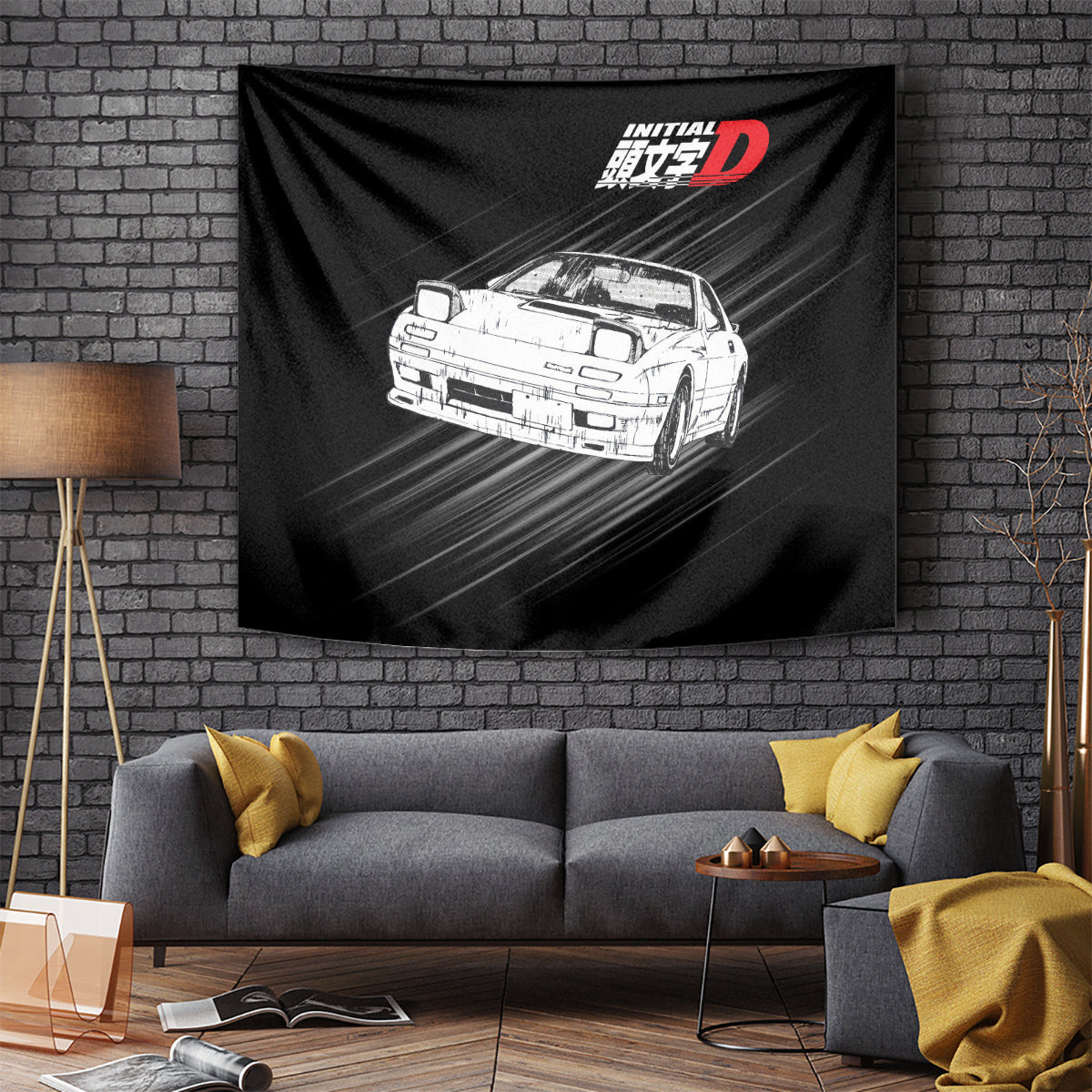 Keisuke Takahashi Rx 7 Initial D Tapestry Manga Mix Anime Style