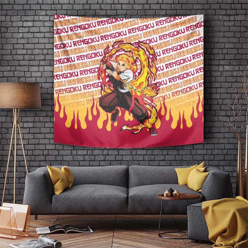 Kyojuro Rengoku - Demon Slayer Tapestry Anime Mix Pattern Style