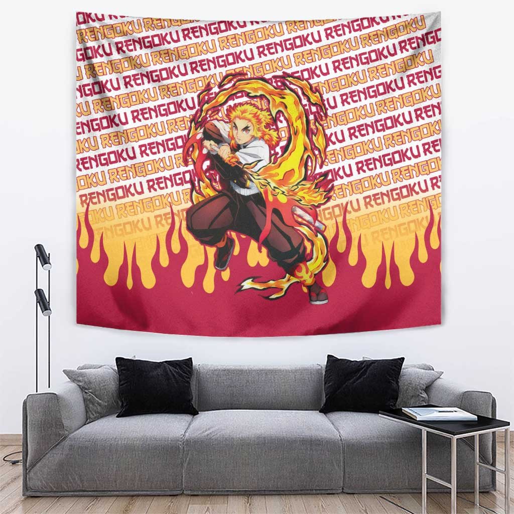 Kyojuro Rengoku - Demon Slayer Tapestry Anime Mix Pattern Style