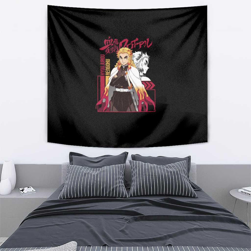 Kyojuro Rengoku Demon Slayer Tapestry Anime Style