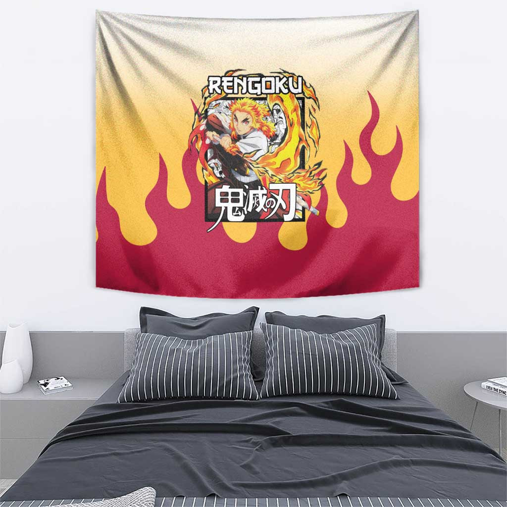 Kyojuro Rengoku Haori Demon Slayer Tapestry Anime Style
