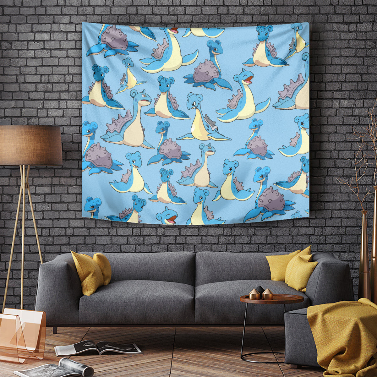 Lapras Clothes Pattern Style Tapestry