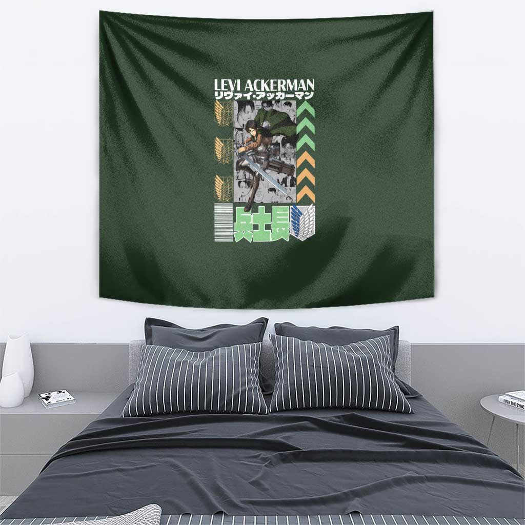 Levi Ackerman V2 Attack On Titan Tapestry Anime Style