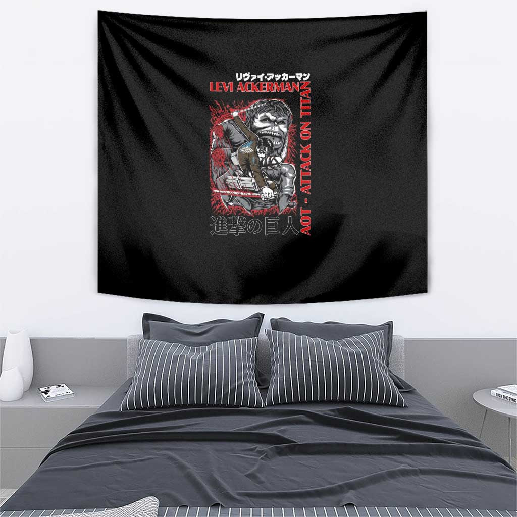 Levi Ackerman X Beast Titan Attack On Titan Tapestry Anime Style