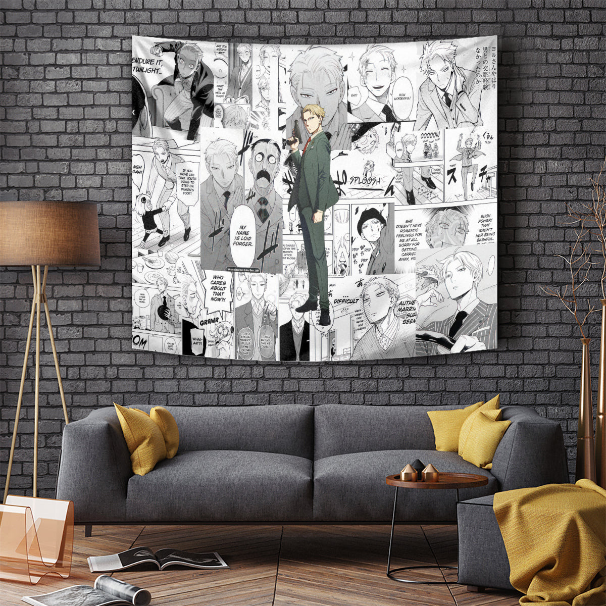 Loid Forger Spy X Family Tapestry Manga Mix Anime Style