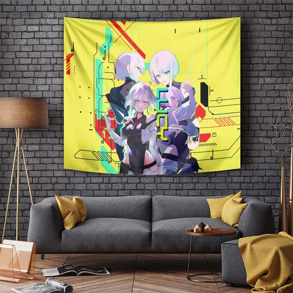 Lucy - Cyperpunk Edgerunners Tapestry Anime Style