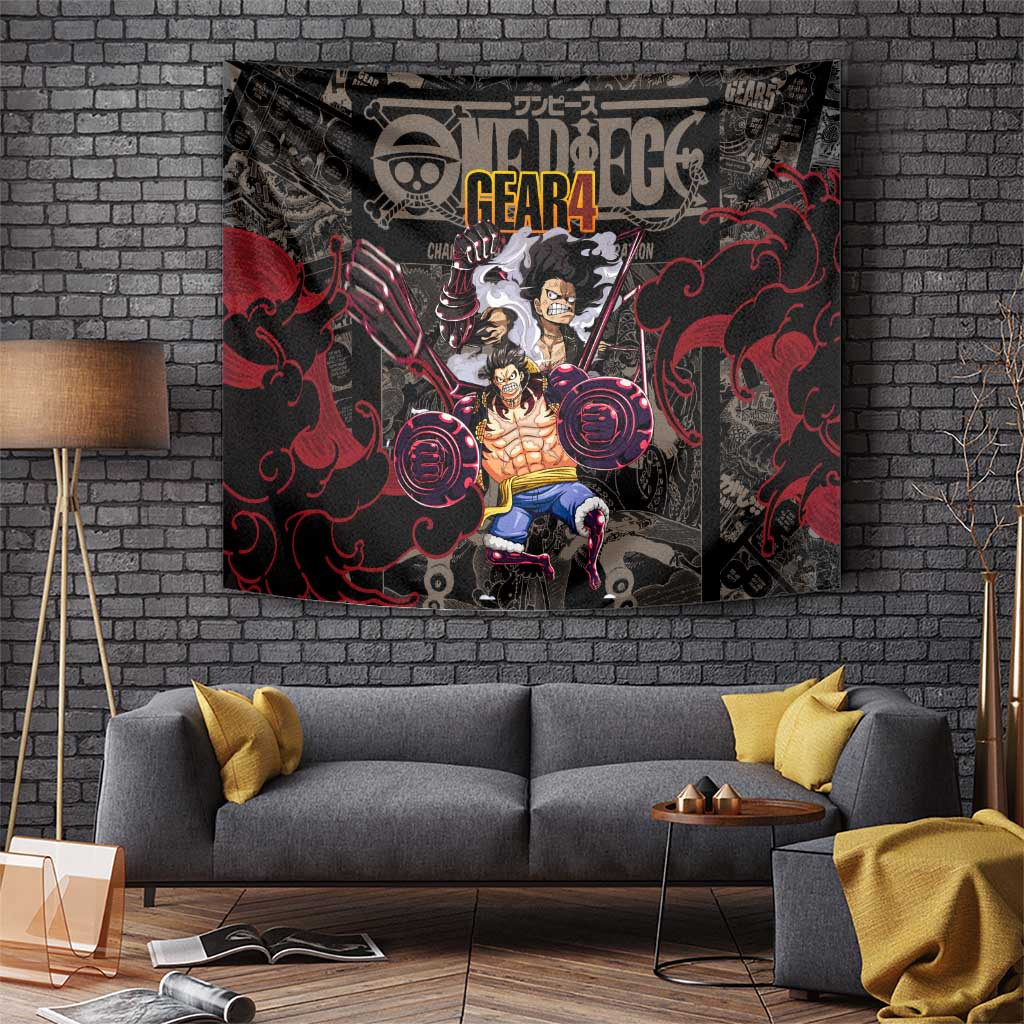 Luffy Gear 4- One Piece Tapestry Pattern Manga Mix Anime Style