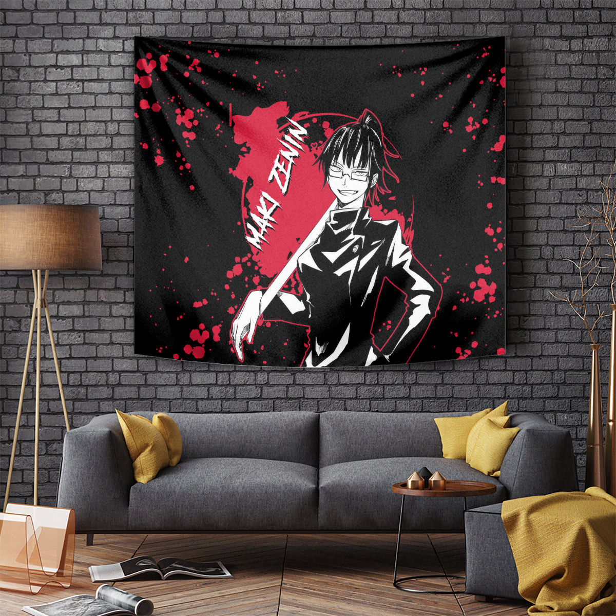 Maki Zenin Jujutsu Kaisen Tapestry Manga Style Art