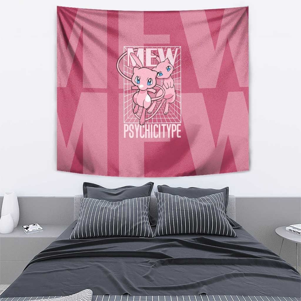 Mew Pokemon Tapestry Anime Style