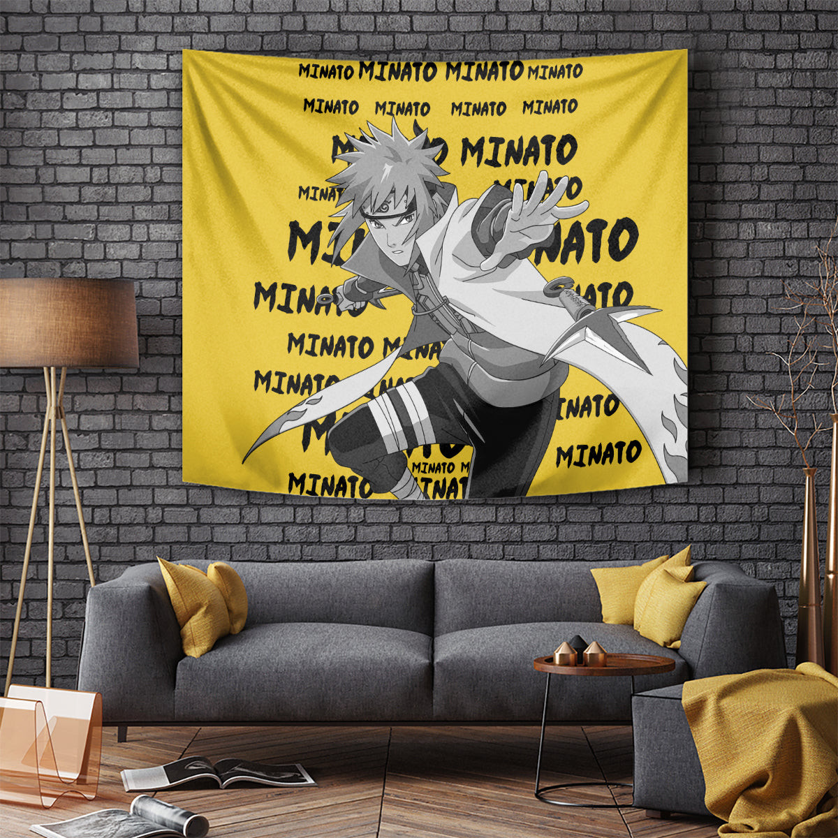 Minato Namikaze Anime Style Manga Tapestry