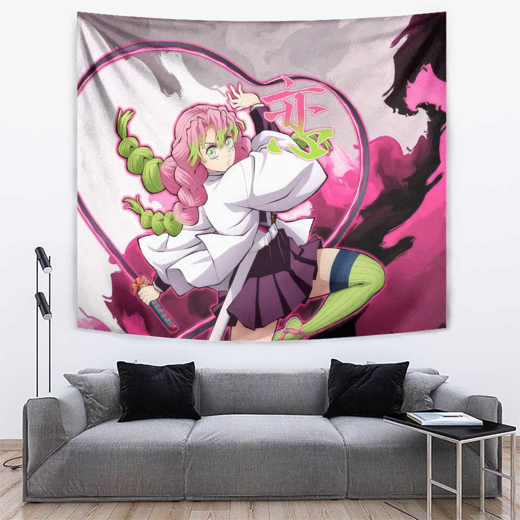 Mitsuri Kanroji - Demon Slayer Tapestry Anime Style