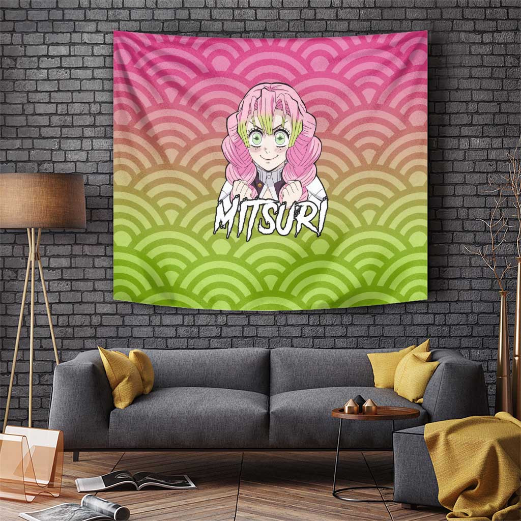 Mitsuri Kanroji - Demon Slayer Tapestry Anime Style