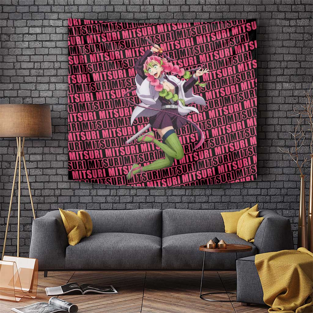 Mitsuri Kanroji - Demon Slayer Tapestry Anime Style