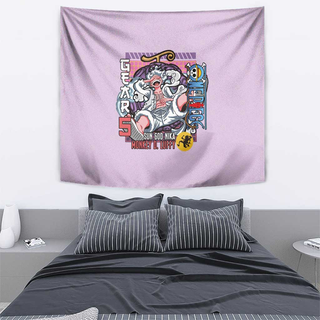 Monkey D Luffy Gear 5 And Demon Fruit Nika - One Piece Tapestry Anime Style