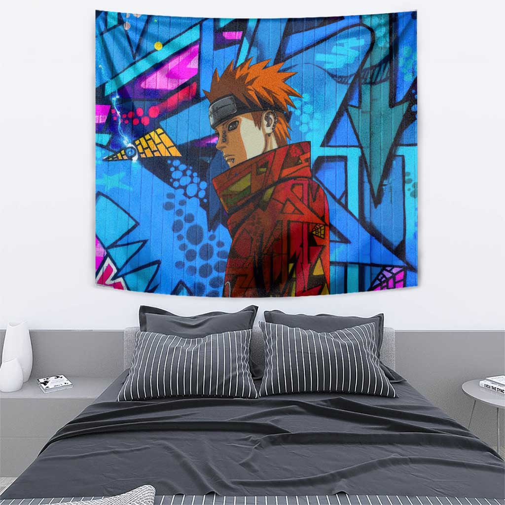 Naruto Akatsuki Urban Grafitti Pain Tapestry Anime Mix Abstract Style