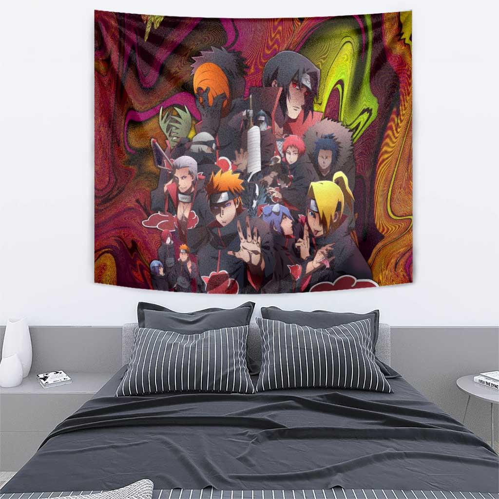 Naruto Neon Bond Akatsuki Tapestry Anime Mix Trippy Style