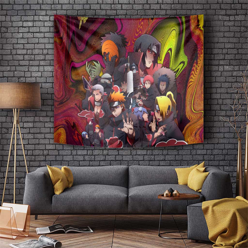 Naruto Neon Bond Akatsuki Tapestry Anime Mix Trippy Style