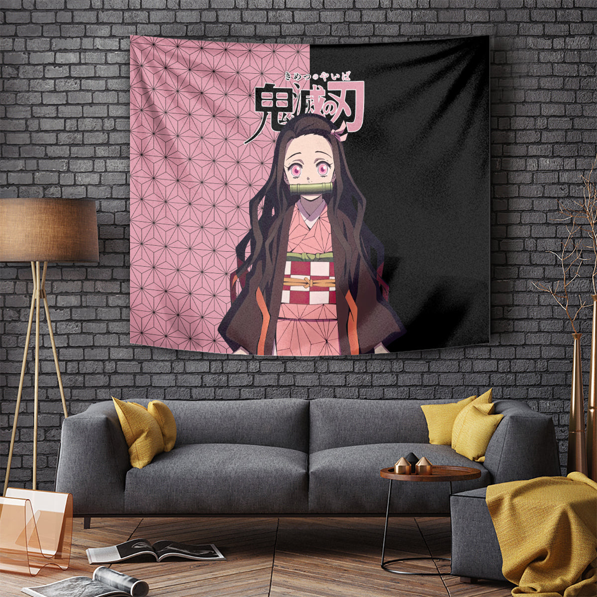 Nezuko Kamado Demon Slayer Tapestry Anime Style
