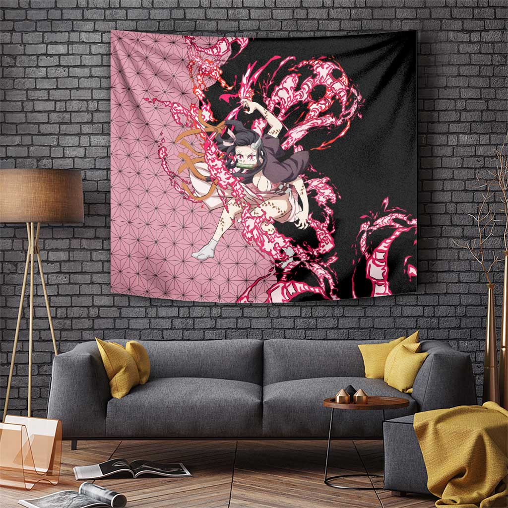 Nezuko Kamado - Demon Slayer Tapestry Anime Style
