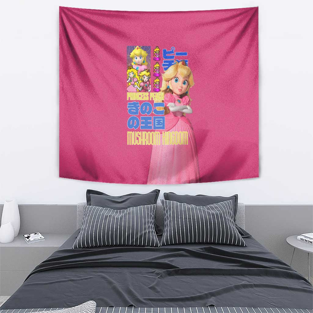 Peach Mario Bros Tapestry Anime Style