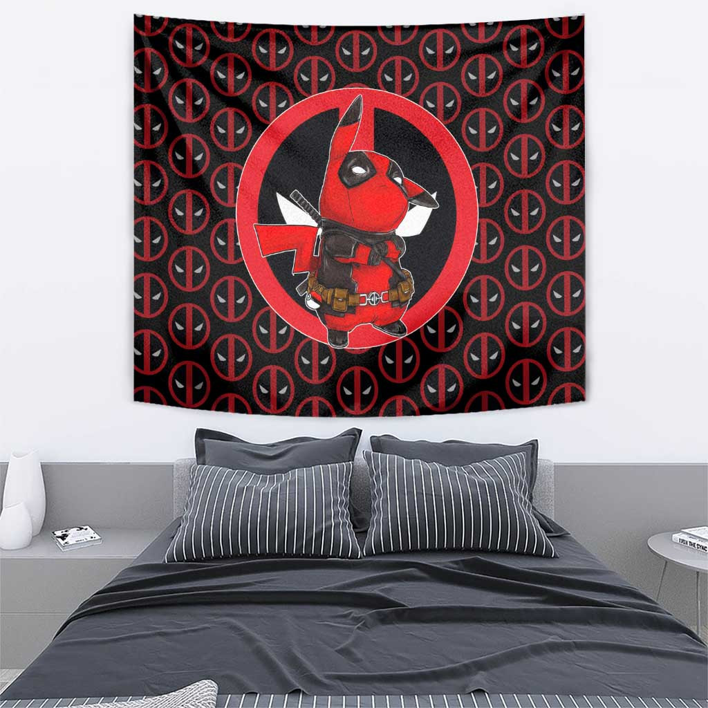 Pikachu Deadpool Tapestry Anime Mix Comic Style