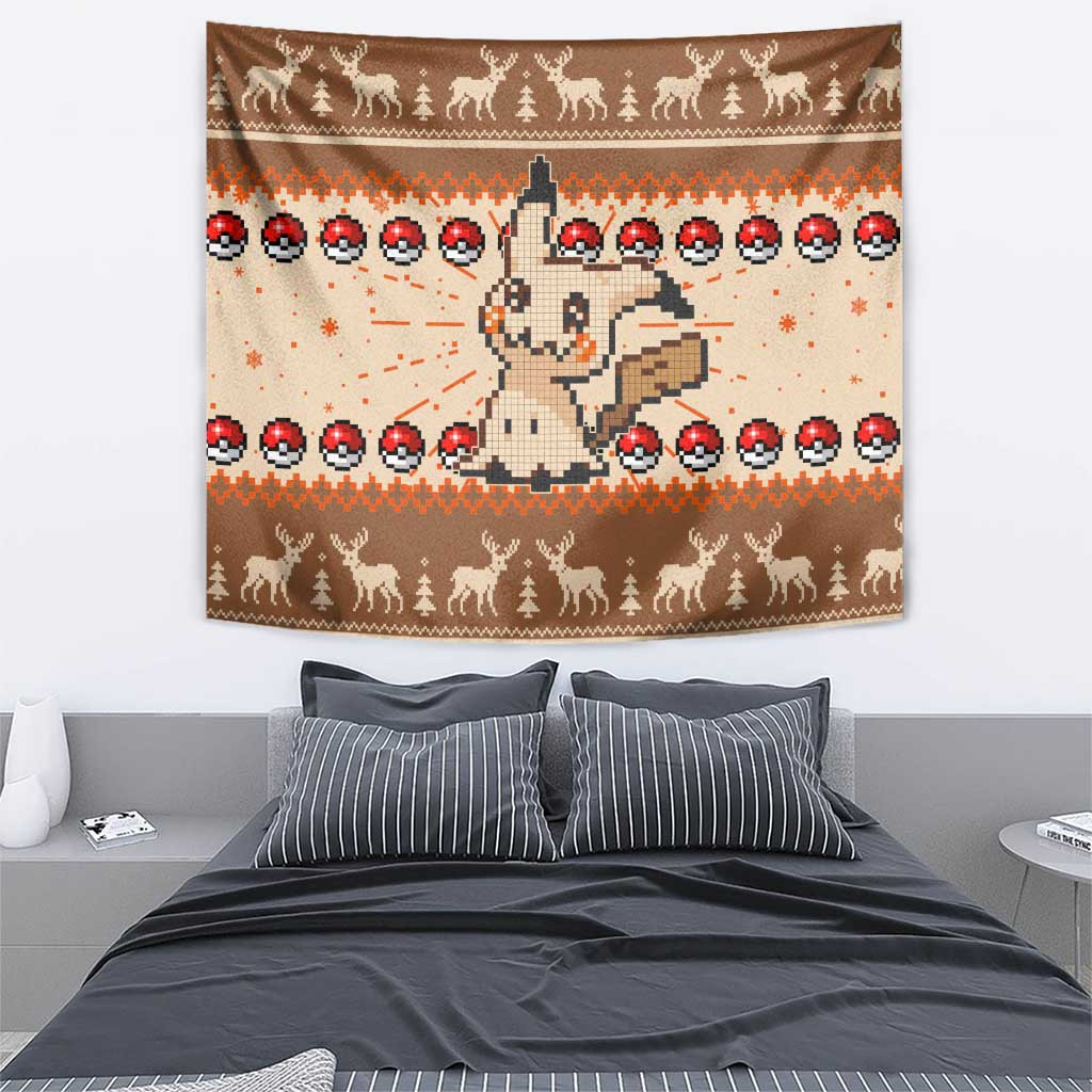 Pikachu Pokemon Tapestry Anime Pixel Christma Pattern Style