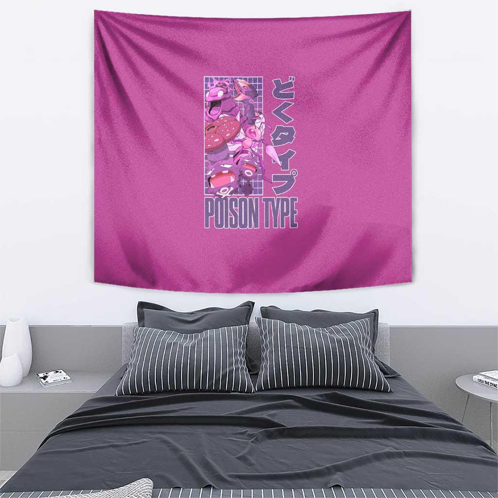 Poison Type Pokemon Tapestry Anime Style