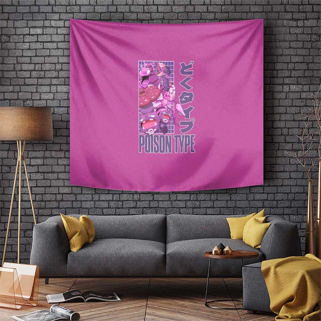 Poison Type Pokemon Tapestry Anime Style
