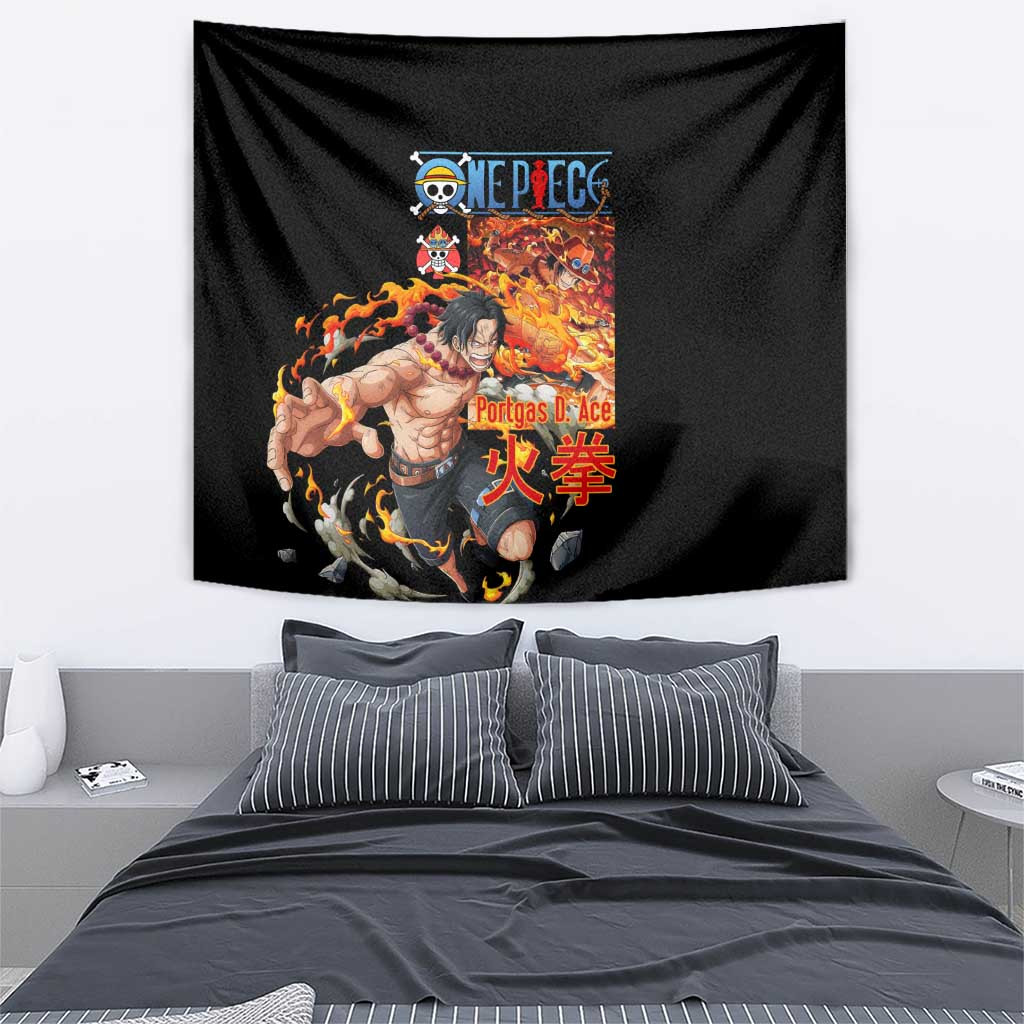 Portgas D Ace V2 One Piece Tapestry Anime Style