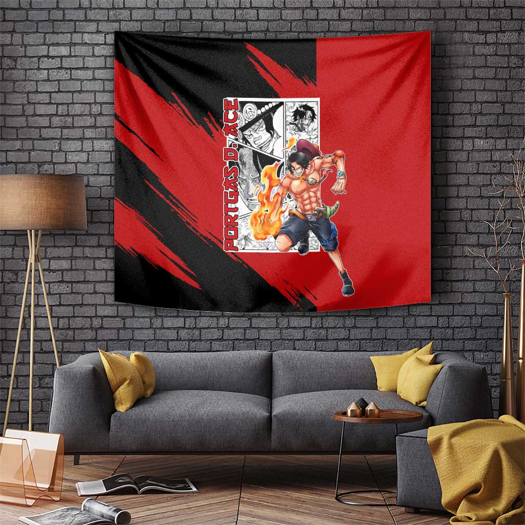Portgas Dace - One Piece Tapestry Anime Mix Manga Style