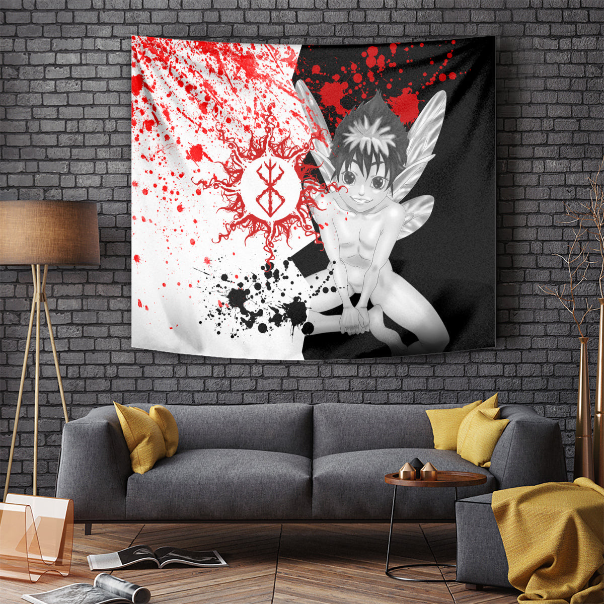 Puck Berserk Tapestry Grunge Blood Style