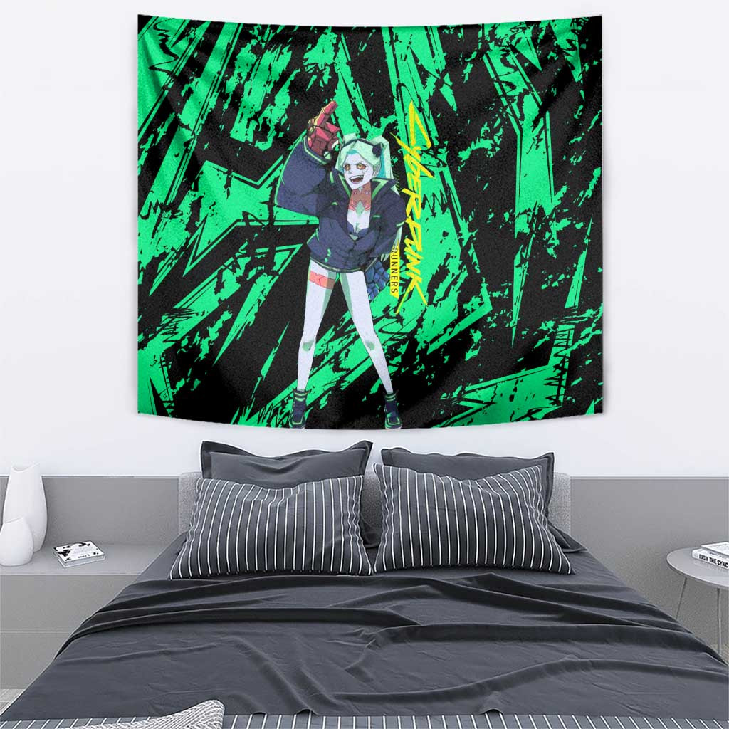 Rebecca Cyberpunk Tapestry Anime Style