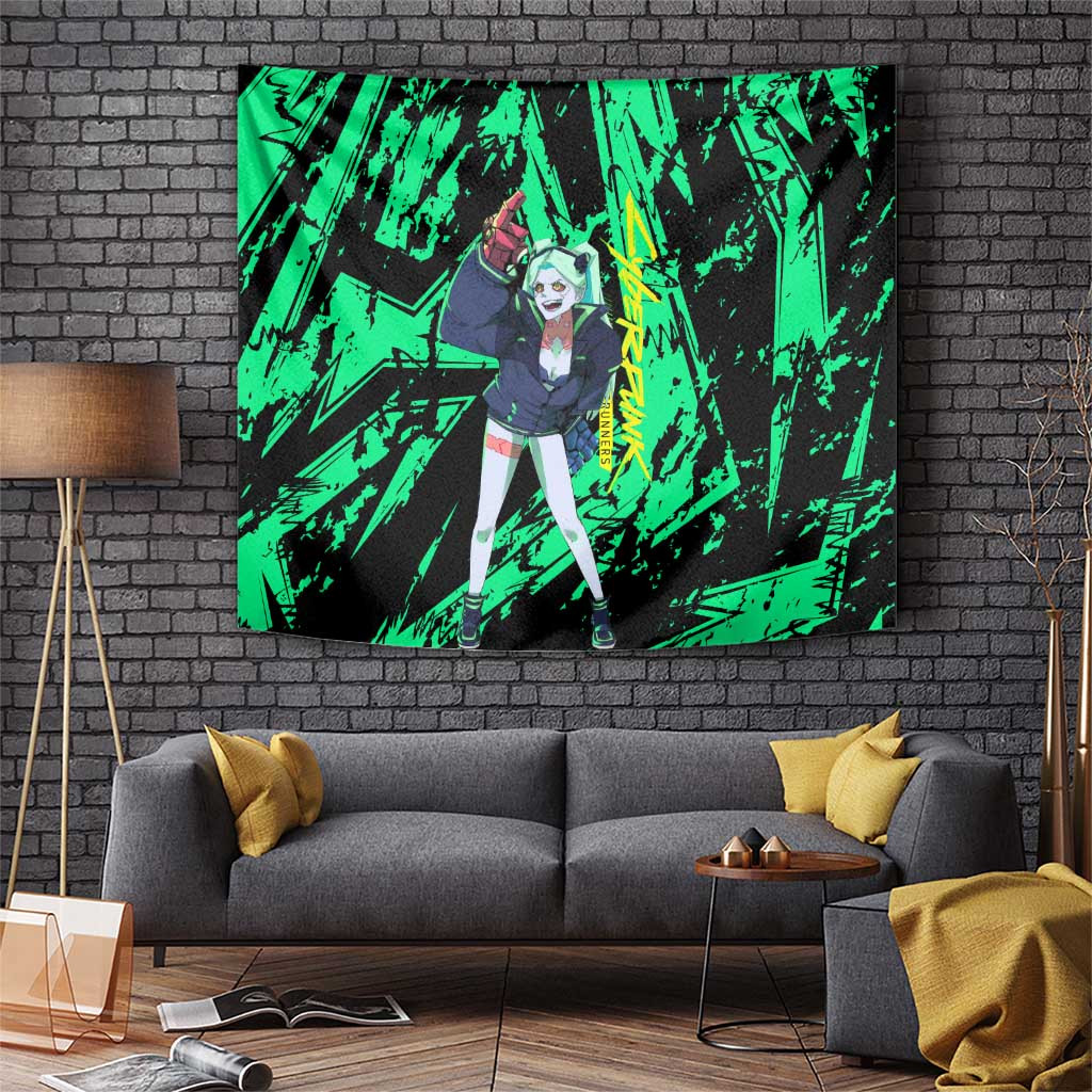 Rebecca Cyberpunk Tapestry Anime Style